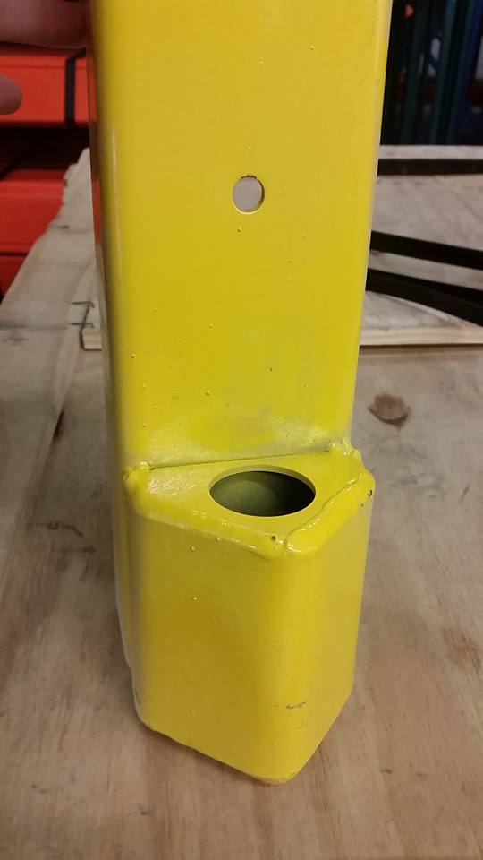 Post Protector Used Bolt-on-Style 12&quot;H x 3.5&quot;W with 4&quot;H Deflector Yellow