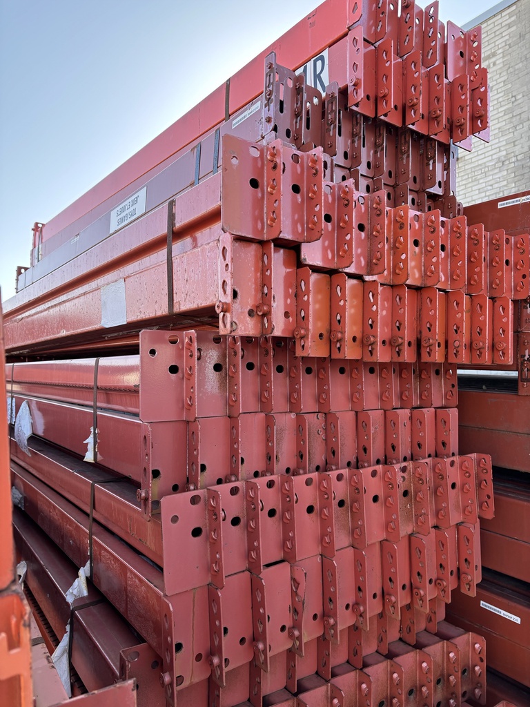 [Tdb96] Racking Beam Teardrop Style Used 96''L x 3.5"H x 1.5 Rolled-in-step Old/New-Style, Orange